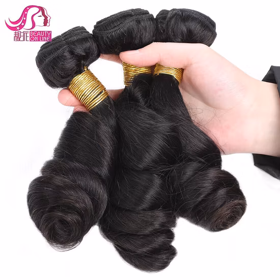 Fasci di capelli umani sciolti di grado 8A al 100%.